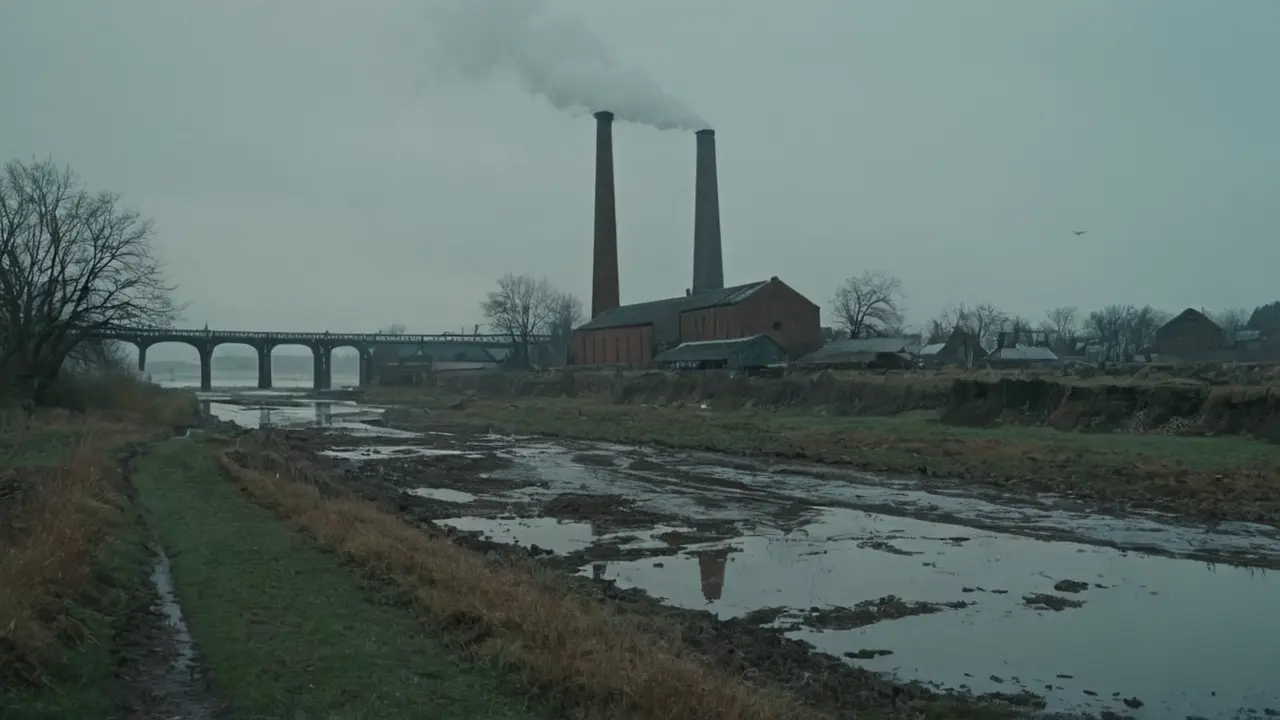 Hier ist die Antwort:Industrie, Nebel, Stille, Geschichte