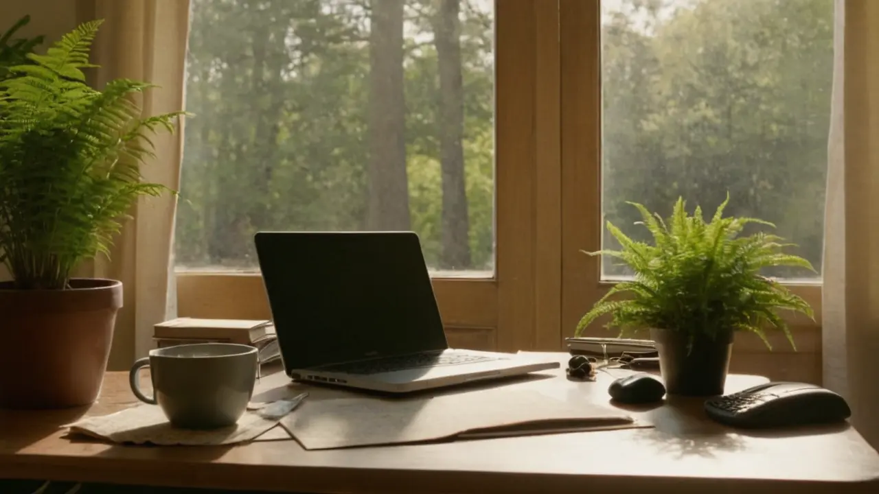 Hier ist eine Option:Ruhe, Licht, Holz, und gedämpfte Farben