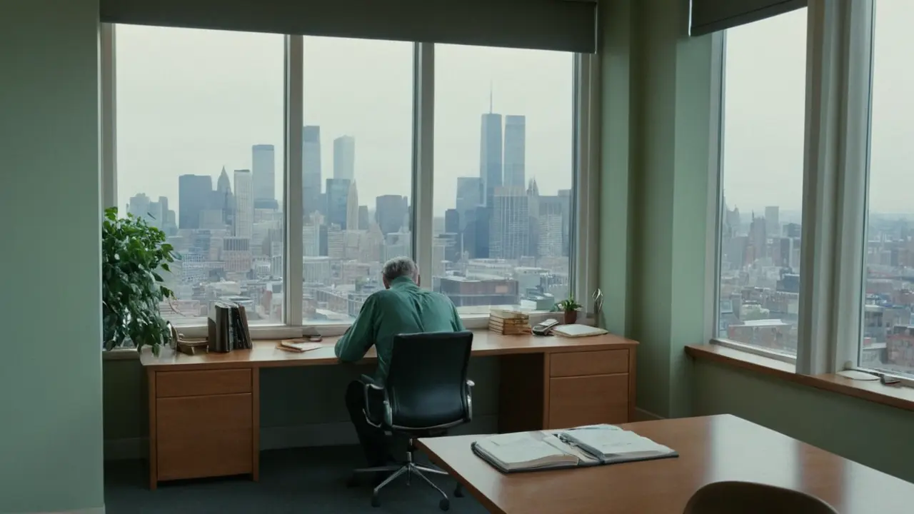 Hier ist eine kurze Antwort:Serene Arbeitsplatz, gedämpfte Farben, Konzentration