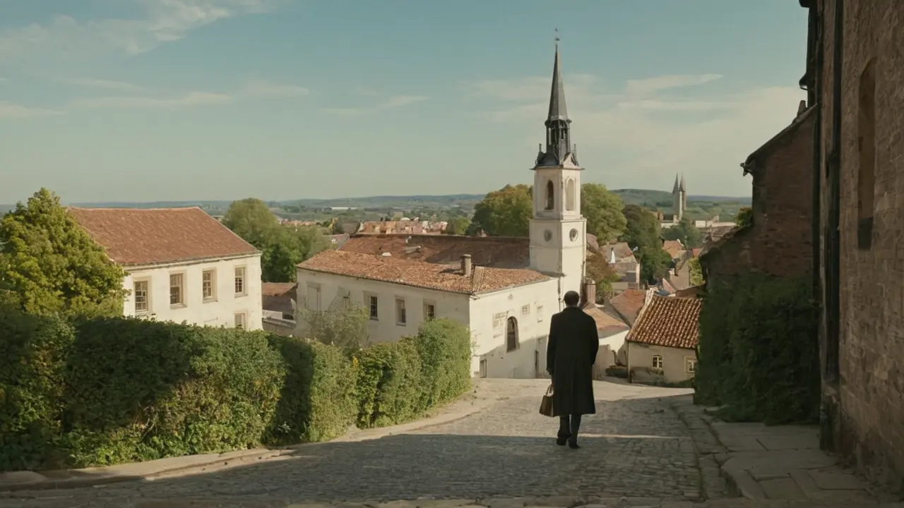 Hier ist eine mögliche Antwort:„Stille Stadt, sanftes Licht, Details.“(Tranquila ciudad, luz suave, detalles.)