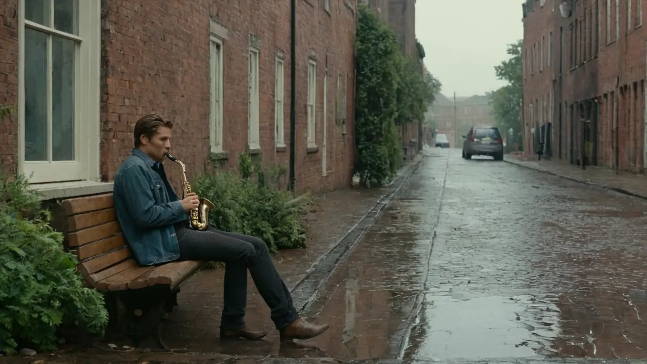 Hier ist eine mögliche Antwort:„Müde Stadt, grauer Himmel, leises Leben.“(Traducido: “City weary, gray sky, quiet life.”)