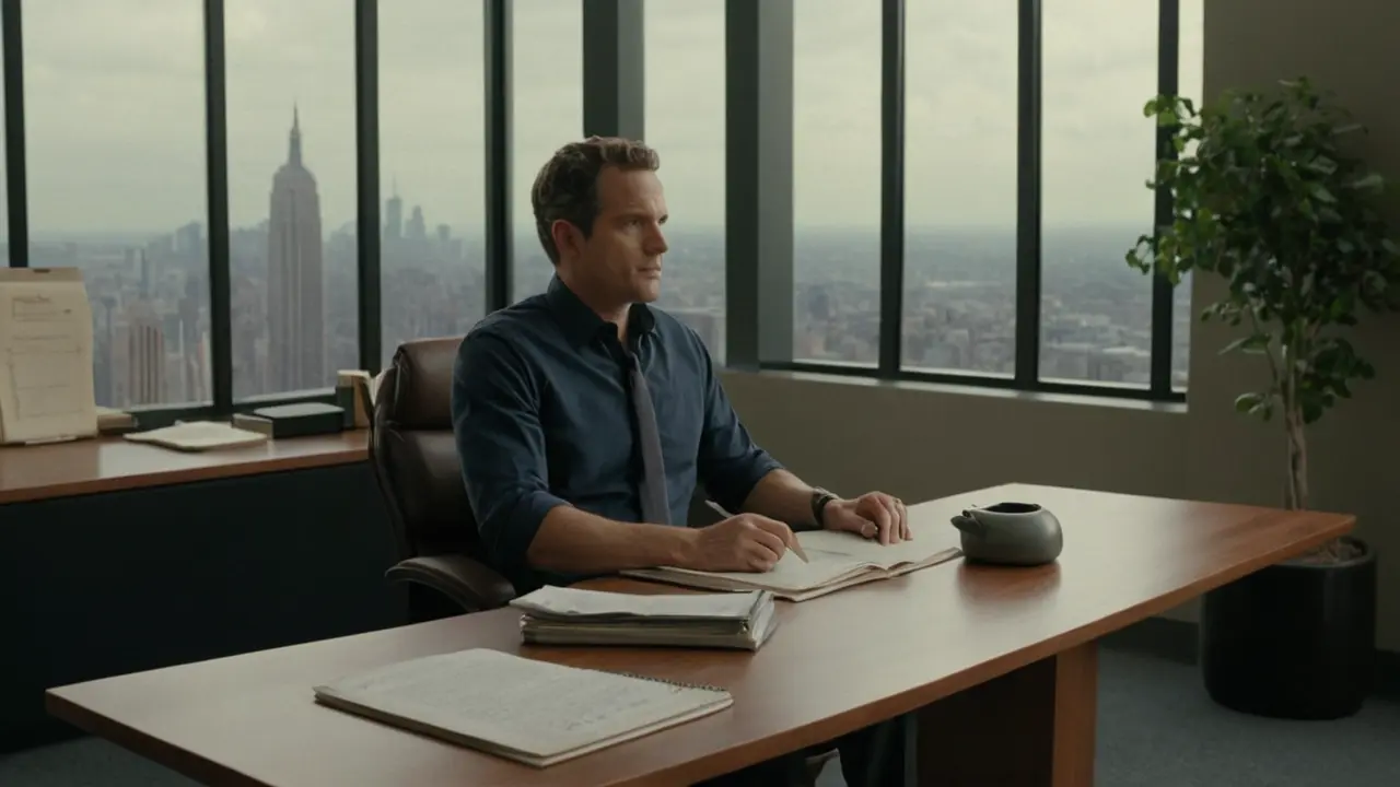 Hier ist die Antwort:Ruhige Büroatmosphäre, fokussierter Mensch